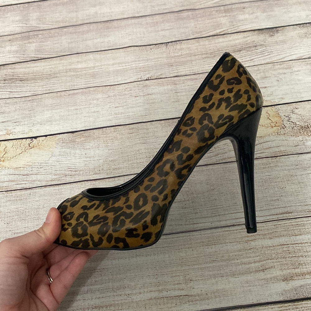 Colin Stuart Leopard Print Open-Toe High Heels - image 8